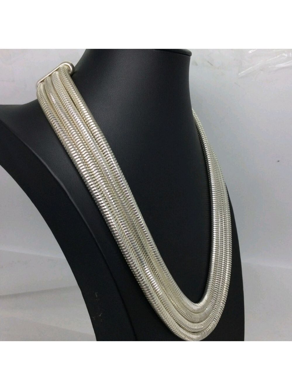 Talbots Silvertone Multi Strand Chain Necklace 22" - Picture 3 of 5